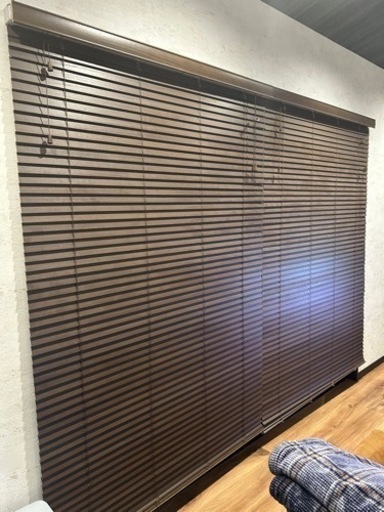 【中古】日本製の木製ブラインド2枚セット