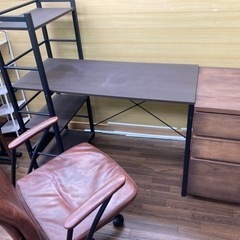 パソコンデスク デスク　デスクチェアセット　机、椅子、チェストセット　書斎デスク　家具 オフィス用家具 机