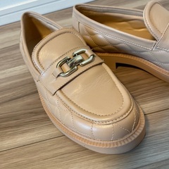 ZARA　レザーローファー　ピンクベージュ　サイズ38の画像