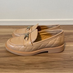 ZARA　レザーローファー　ピンクベージュ　サイズ38の画像