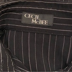 CECIL McBEE 7分丈シャツ レディース サイズM 長袖シャツ ストライプシャツ クール セシルマクビー 109 ワイシャツの画像