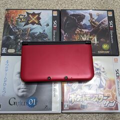 ニンテンドー3DSLL 本体 レッド　ソフト4本