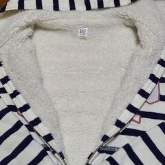 ●古着●GAP KIDS 裏起毛ジップアップパーカー XL（12）●ボーダー●の画像