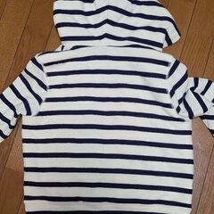 ●古着●GAP KIDS 裏起毛ジップアップパーカー XL（12）●ボーダー●の画像