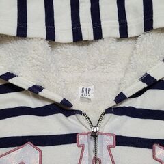 ●古着●GAP KIDS 裏起毛ジップアップパーカー XL（12）●ボーダー●の画像
