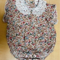 【美品】 ペアマノン　花柄ロンパース　80