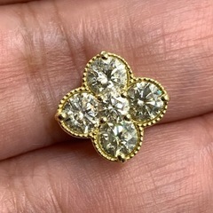 K18 18金 ダイヤモンドペンダント フラワー ダイヤ 1.25ct 1.8g