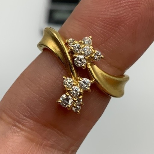 K18 18金　ダイヤモンドリング　ダイヤ0.32ct 6.3g 約11号