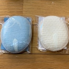 ファンケル洗顔パフ2個セット（水色&アイボリー）