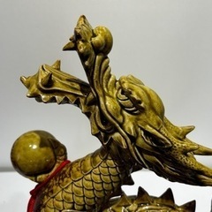 干支　龍　たつ　辰　信楽焼　陶仙作　開運　縁起物　台座付きの画像