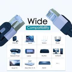♥️新品未使用♥️　LANケーブル 1M CAT7 OFNPFTTH ナイロンネットワークケーブル カテゴリ7コネクタ 超高速10Gbps/600MHz CAT7対応イーサネットケーブル シールドモデム ルーター PC等 ピンク
の画像