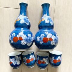 新品？ 徳利　お銚子　おちょこ　青　崋山の画像
