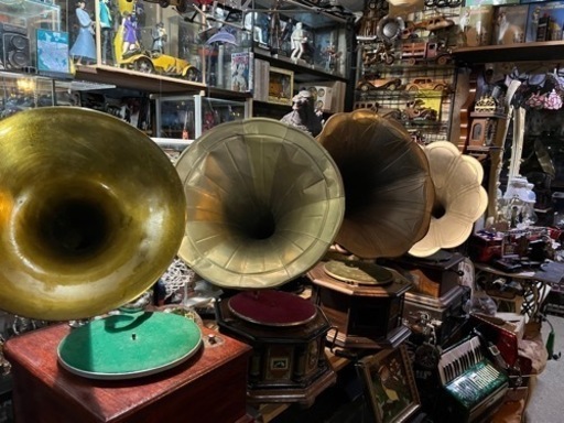 蓄音機、ラッパ型蓄音機、レコードプレーヤー、SPレコード