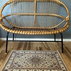 ラタンチェア　ラタンソファ　アイアンフレーム　2人掛け　韓国インテリア　の画像