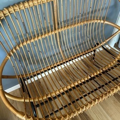 ラタンチェア　ラタンソファ　アイアンフレーム　2人掛け　韓国インテリア　の画像