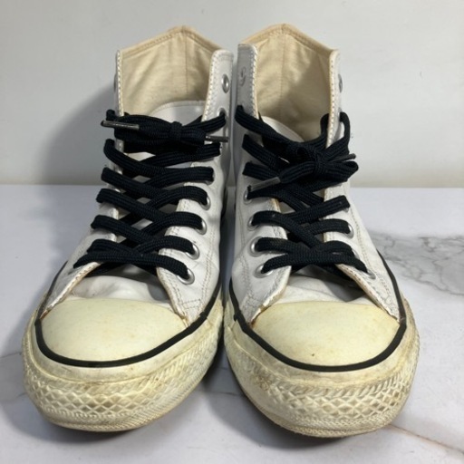 ☆値下げ☆K2405-591　CONVERSE ハイカットスニーカー ALL STAR HI レザー ホワイト サイズ:26.0cm キズ汚れ有り