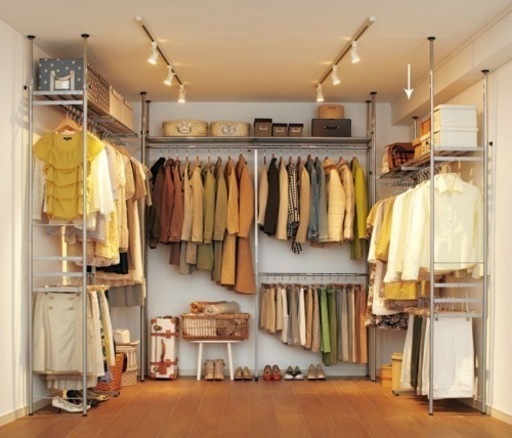 ディノス　ウォークイン突っ張りハンガー 幅111～200cm・ロータイプ