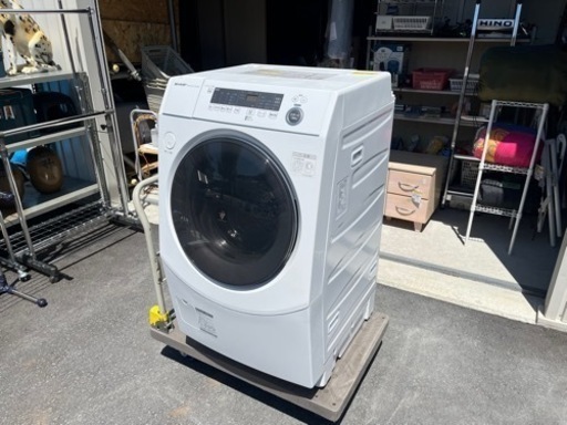 お値下げ！　SHARP 2022年製 ドラム式 電気洗濯乾燥機 ES-H10F-WR 洗濯10Kg 乾燥6Kg 右開き 稼働確認済 中古品 ③