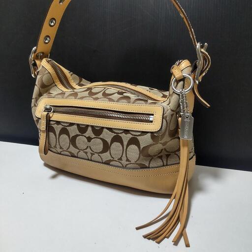 美品COACHコーチ／シグネチャー靴/ショルダーバッグ