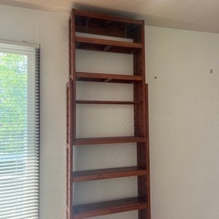 家具 収納家具 本棚　天井　薄型　スリム　木製　ブラウン　ブック...