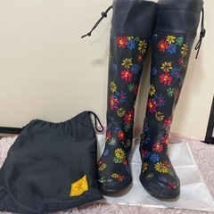 長靴 花柄