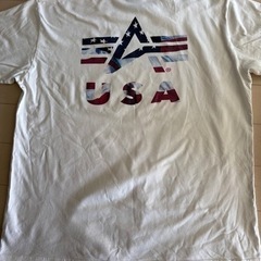 【状態良好】アルファインダストリーUSAロゴ入りTシャツLサイズの画像