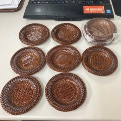  ☆値下げ☆ K2405-609 竹製 菓子皿 10客セット バ...