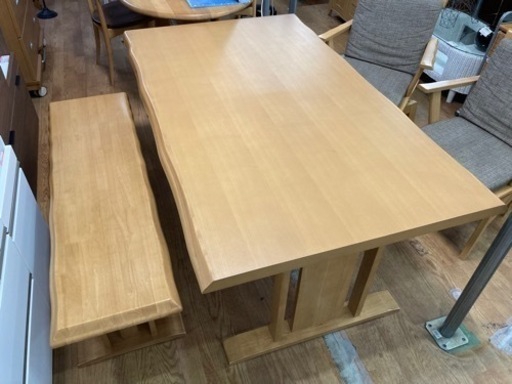 ニトリ ダイニング4点セット 回転式チェア&ベンチ 中古