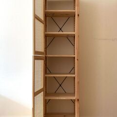 IKEA イケア IVAR  天然木 ウッドラック メッシュ扉の画像