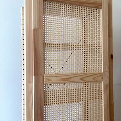 IKEA イケア IVAR  天然木 ウッドラック メッシュ扉の画像