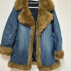 SCOOP💖デニム生地ファーコート🌟LL