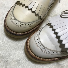 激レア オールドグッチ ウイングチップ ゴルフシューズ 37 24cmの画像