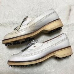 激レア オールドグッチ ウイングチップ ゴルフシューズ 37 24cmの画像