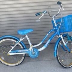 子供用自転車　20インチ　ブルー　鍵付き