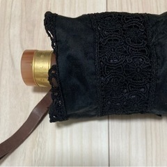 セリーヌ　CELINE 折りたたみ日傘　黒　マカダム柄　レースの画像