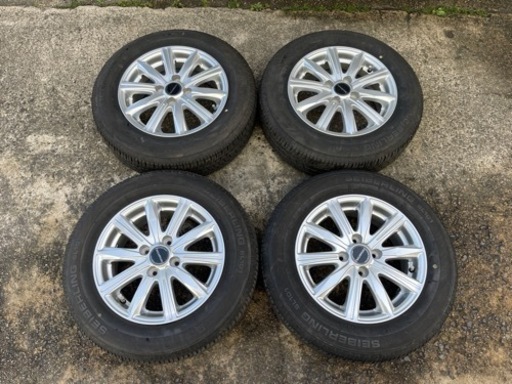H516-3)175/70R14+ブリヂストン14インチアルミ中古4本セット！5.5J-14+39 100/4H