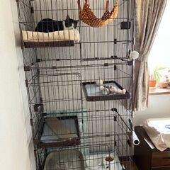 【美品】キャットケージ３段
