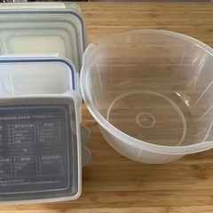 LOCK &LOCKタッパー4個セット&蒸し野菜調理用タッパー、...