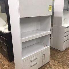 キッチンボード　レンジボード　食器棚　ホワイト　おしゃれ　クリー...
