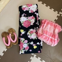 （美品）子供女の子浴衣3点セットの画像