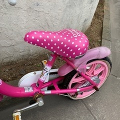 無料　子供　14インチ　自転車　ピンク女の子　クリスタルキャンディー　　　の画像
