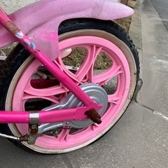 無料　子供　14インチ　自転車　ピンク女の子　クリスタルキャンディー　　　の画像