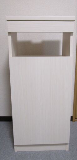 電話台 ルータ収納BOX 幅40cm 高さ90cm 奥行き28cm ホワイト木目　fax-40