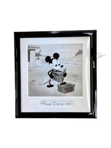 NO.1443 【真作】 PLANE CRAZY 鑑定書付 アニメーション セル画 限定品 額装 プレーンクレイジー ミッキーマウス 