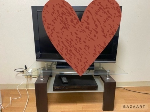 本日までテレビ、テレビ台、ディスクプレイヤー