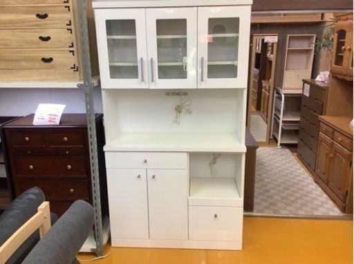 【リサイクルサービス八光】幅100cm　展望株式会社　食器棚 ラーク100-OP