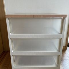 【5/25まで！美品アイリスオーヤマ無料】ミニローラー付き衣装収納クリアケースの画像