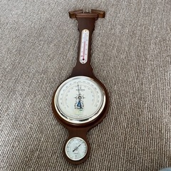 決まりました　アンティーク　温湿度計　気圧計