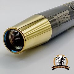 シフトノブNOS黒 金シフトノブセミ ロング （13cm）アダプター付きです。 ３の画像