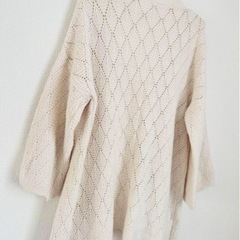 ニットカーディガン ピンクの画像